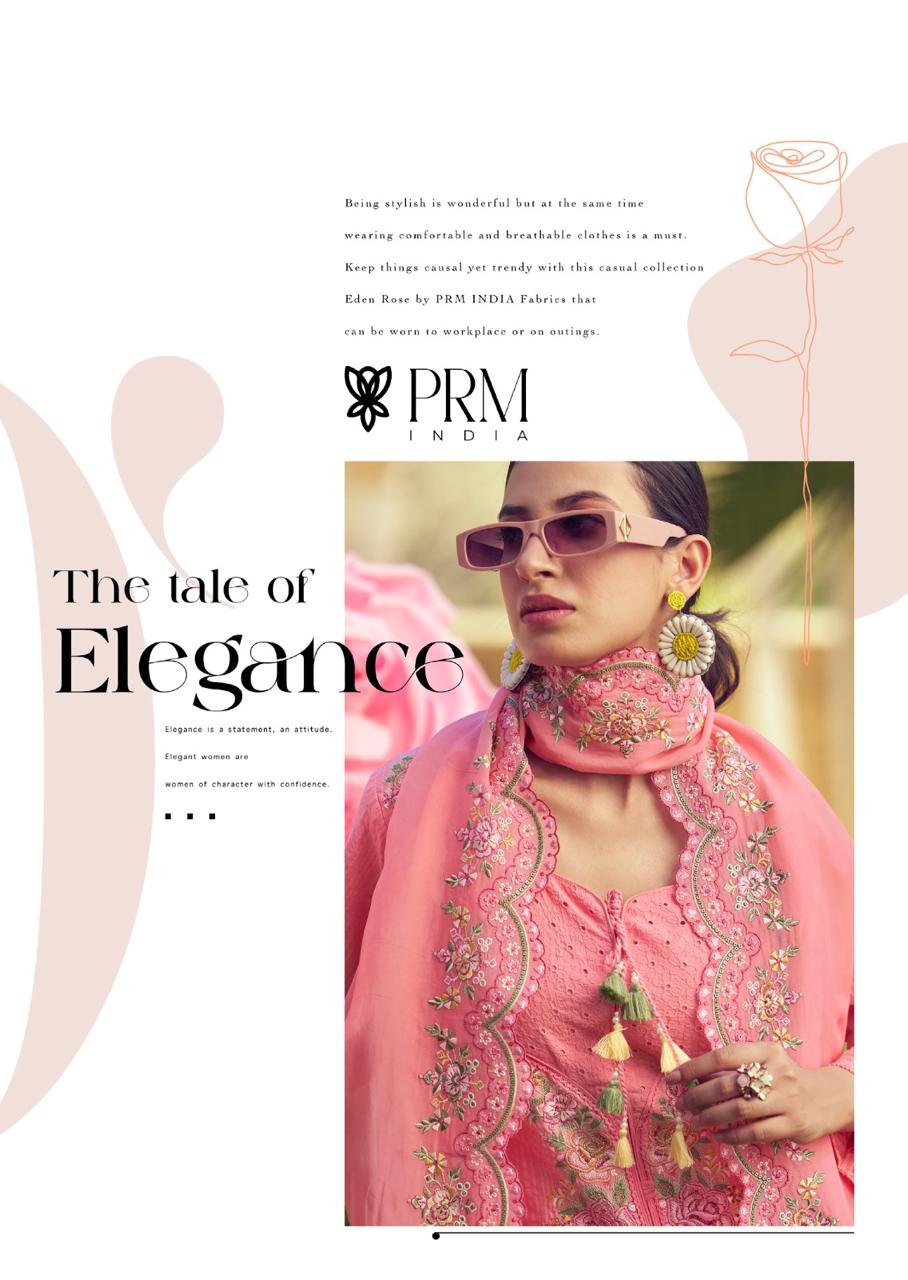 Eden Rose Prm India Cotton Readymade Pant Style Suits Manufacturer Gujarat