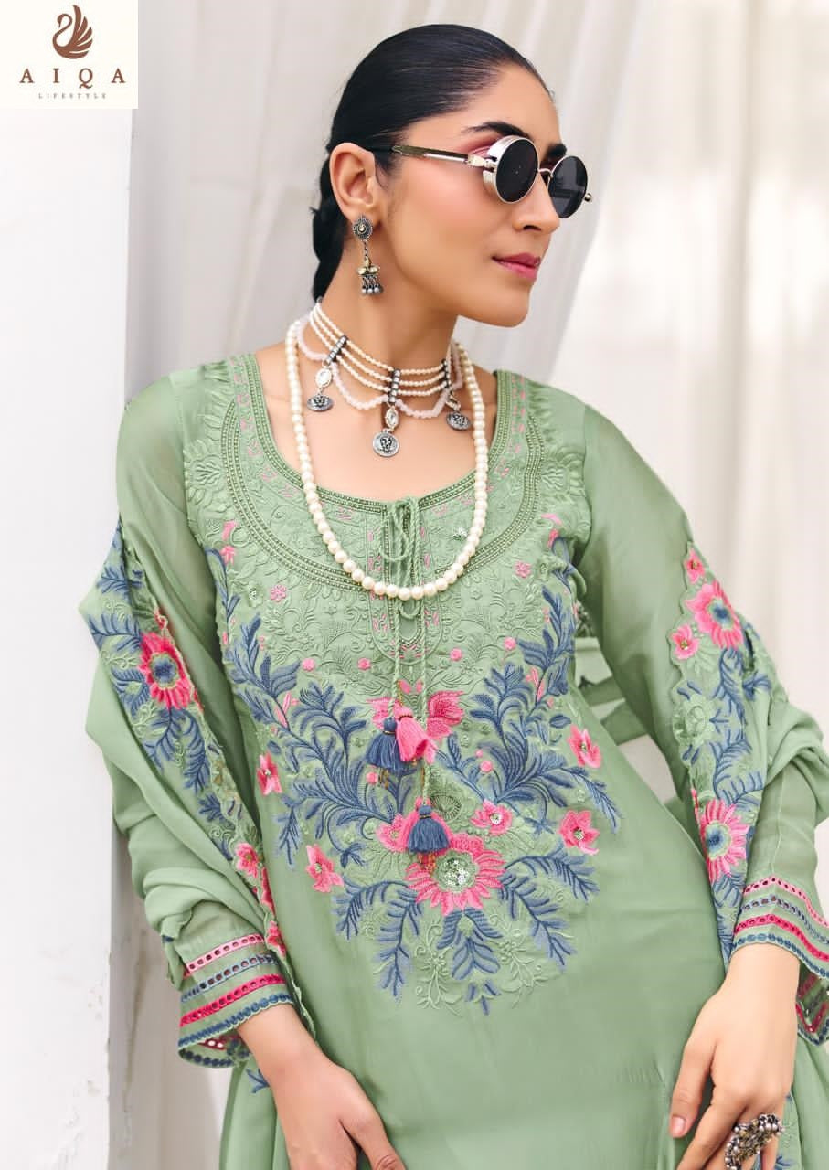 Eden Threads Aiqa Bemberg Silk Pakistani Salwar Suits Wholesale Price