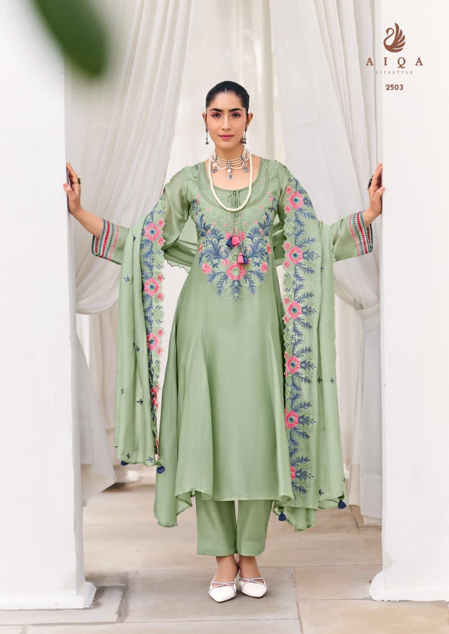 Eden Threads Aiqa Bemberg Silk Pakistani Salwar Suits Wholesale Price