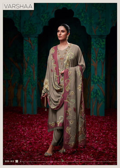 Eden Varsha Fashions Viscose Muslin Pant Style Suits Supplier India