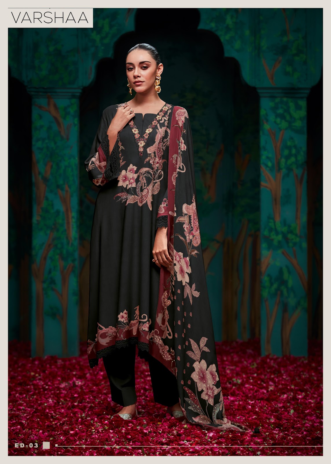Eden Varsha Fashions Viscose Muslin Pant Style Suits Supplier India
