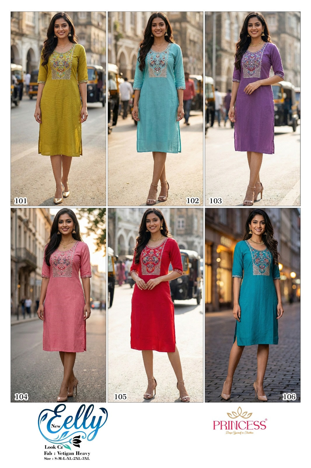 Eelly Princess Creation Vetigan Knee Length Kurtis Wholesale Price