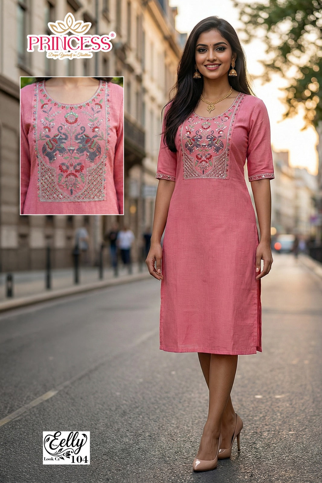 Eelly Princess Creation Vetigan Knee Length Kurtis Wholesale Price