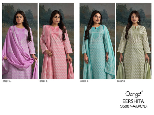 Eershita S5007 Ganga Cotton Plazzo Style Suits Exporter India