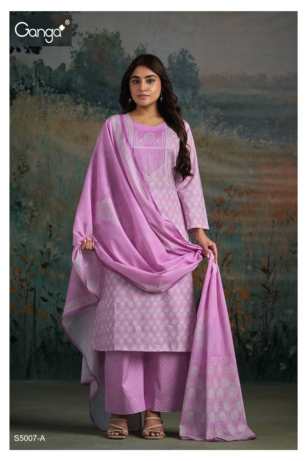 Eershita S5007 Ganga Cotton Plazzo Style Suits Exporter India