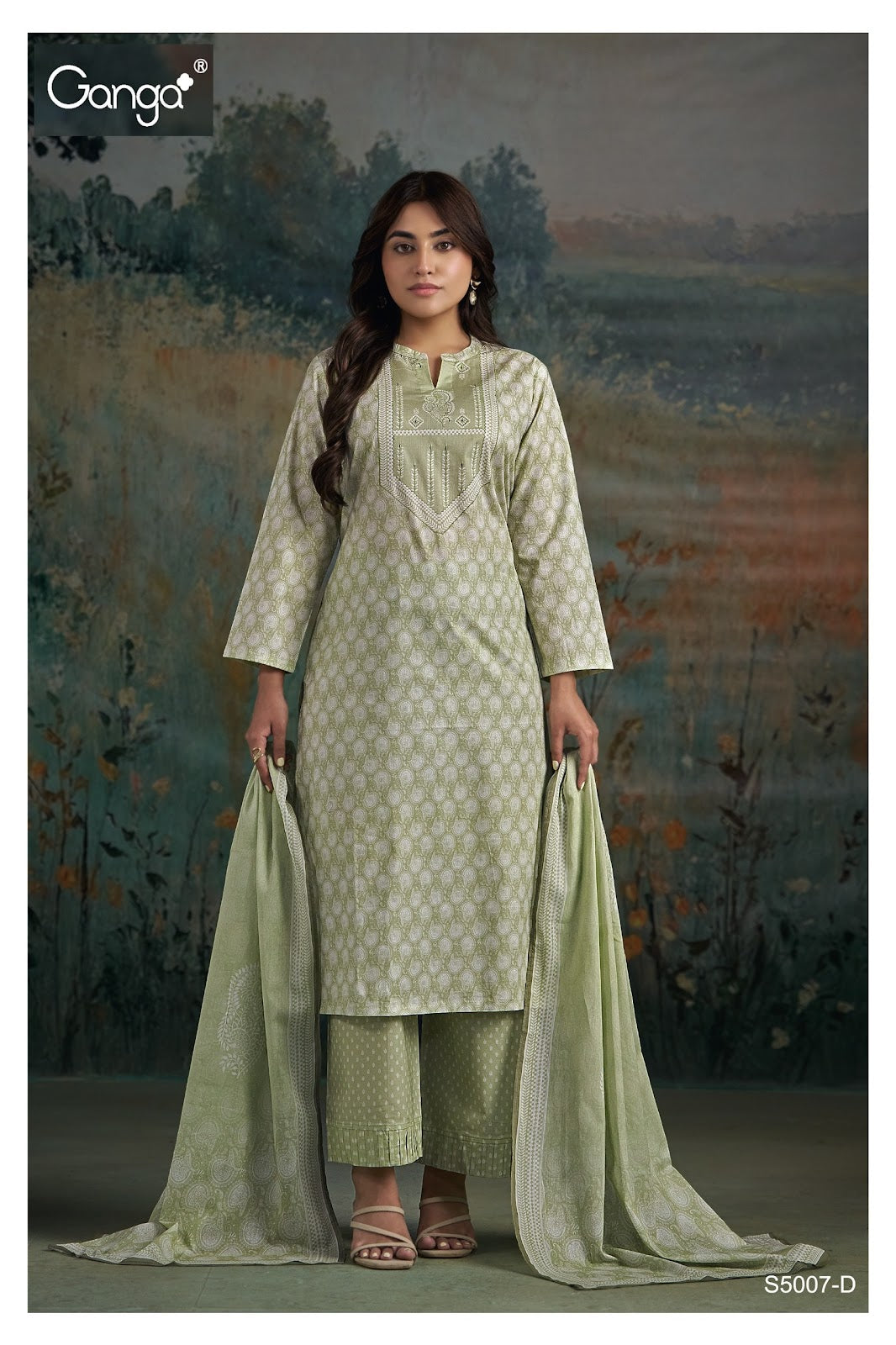 Eershita S5007 Ganga Cotton Plazzo Style Suits Exporter India