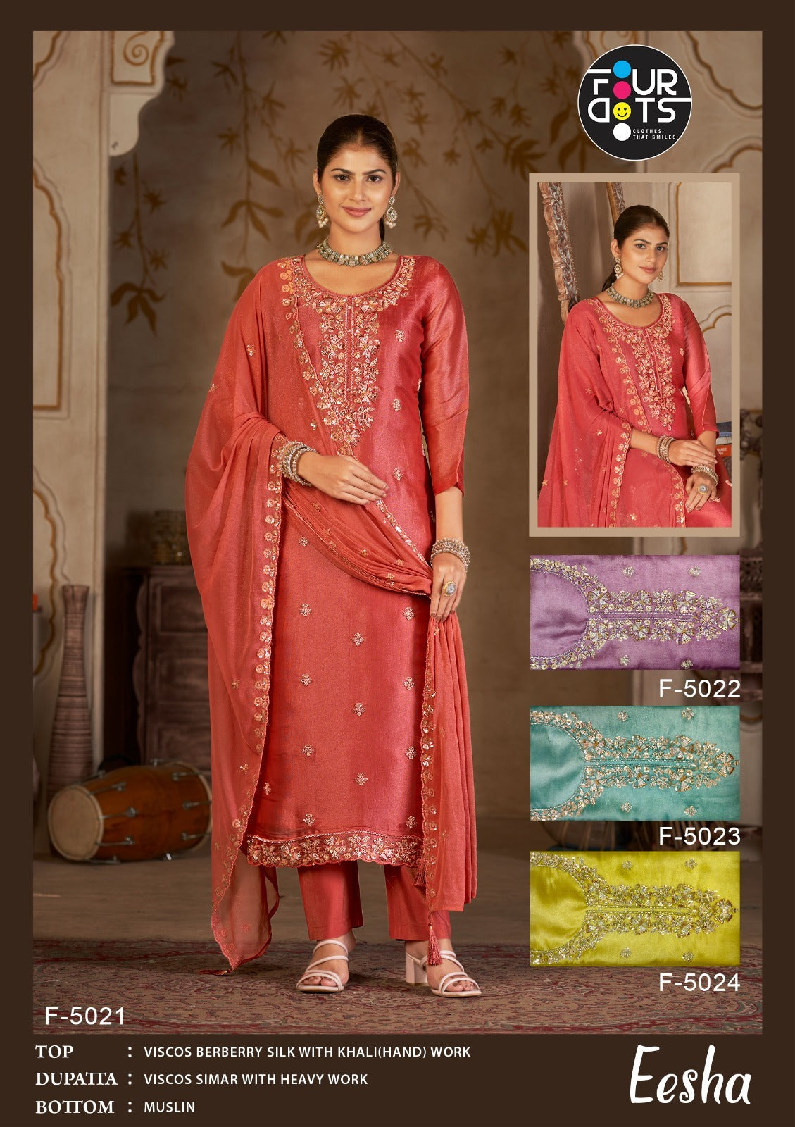 Eesha Four Dots Viscose Pant Style Suits Wholesale Price