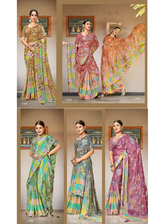Efora Vol 2 Vallabhi Prints Georgette Sarees Wholesaler Ahmedabad