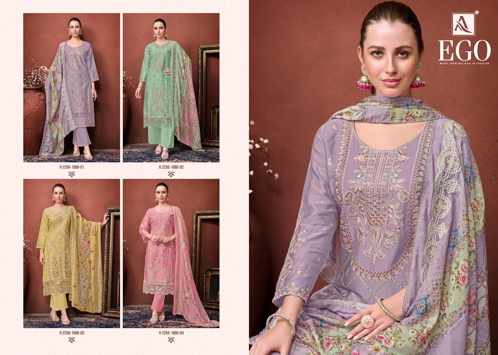 Ego Alok Zam Cotton Karachi Salwar Suits Wholesale Price