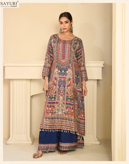 Ehsaas Sayuri Natural Crape Pakistani Readymade Suits Supplier Gujarat