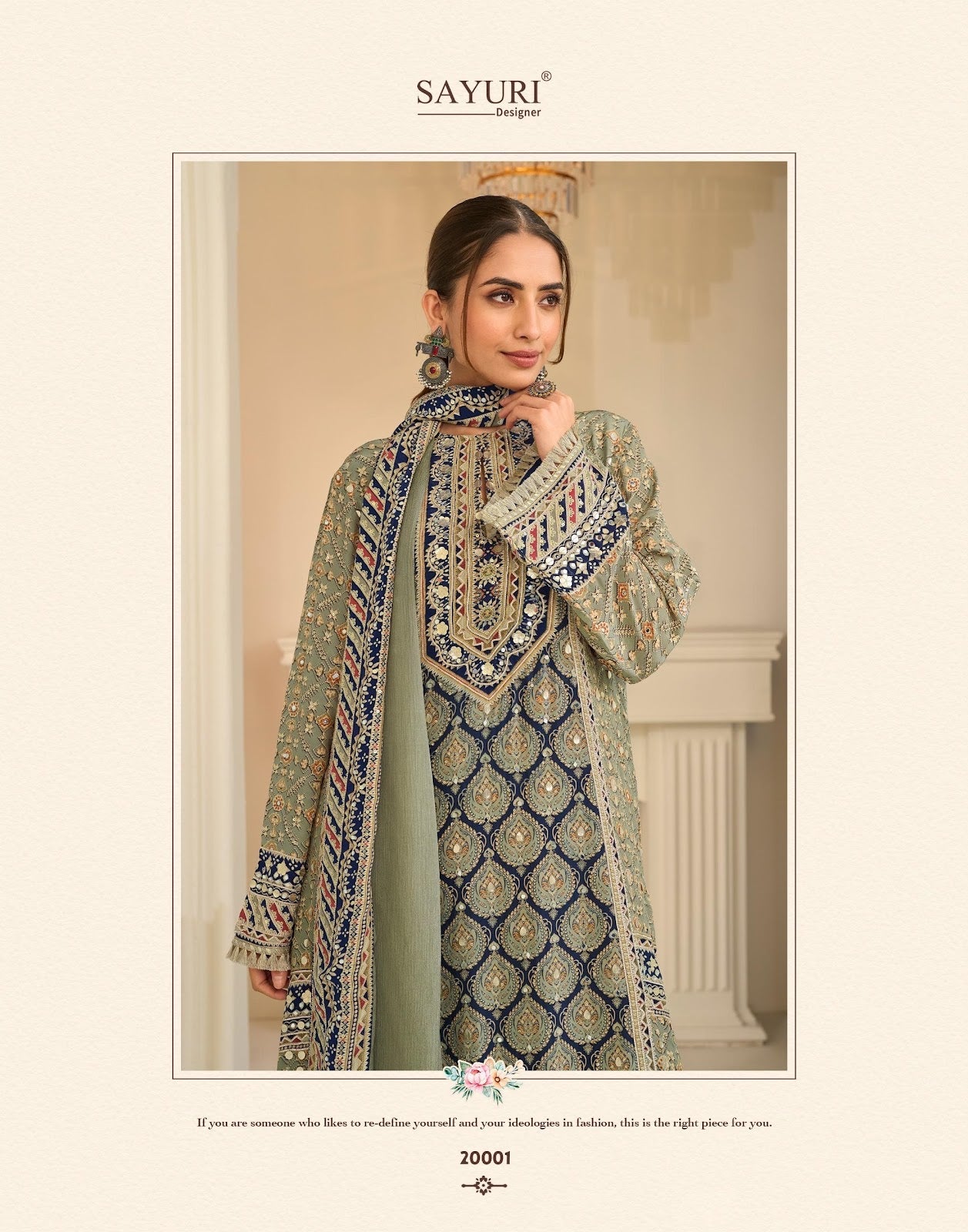 Ehsaas Sayuri Natural Crape Pakistani Readymade Suits Supplier Gujarat