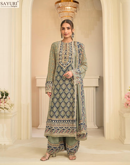 Ehsaas Sayuri Natural Crape Pakistani Readymade Suits Supplier Gujarat
