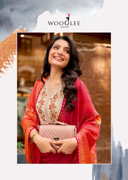 Ehsaas Vol 2 Wooglee Viscose Weaving Readymade Pant Style Suits Manufacturer India