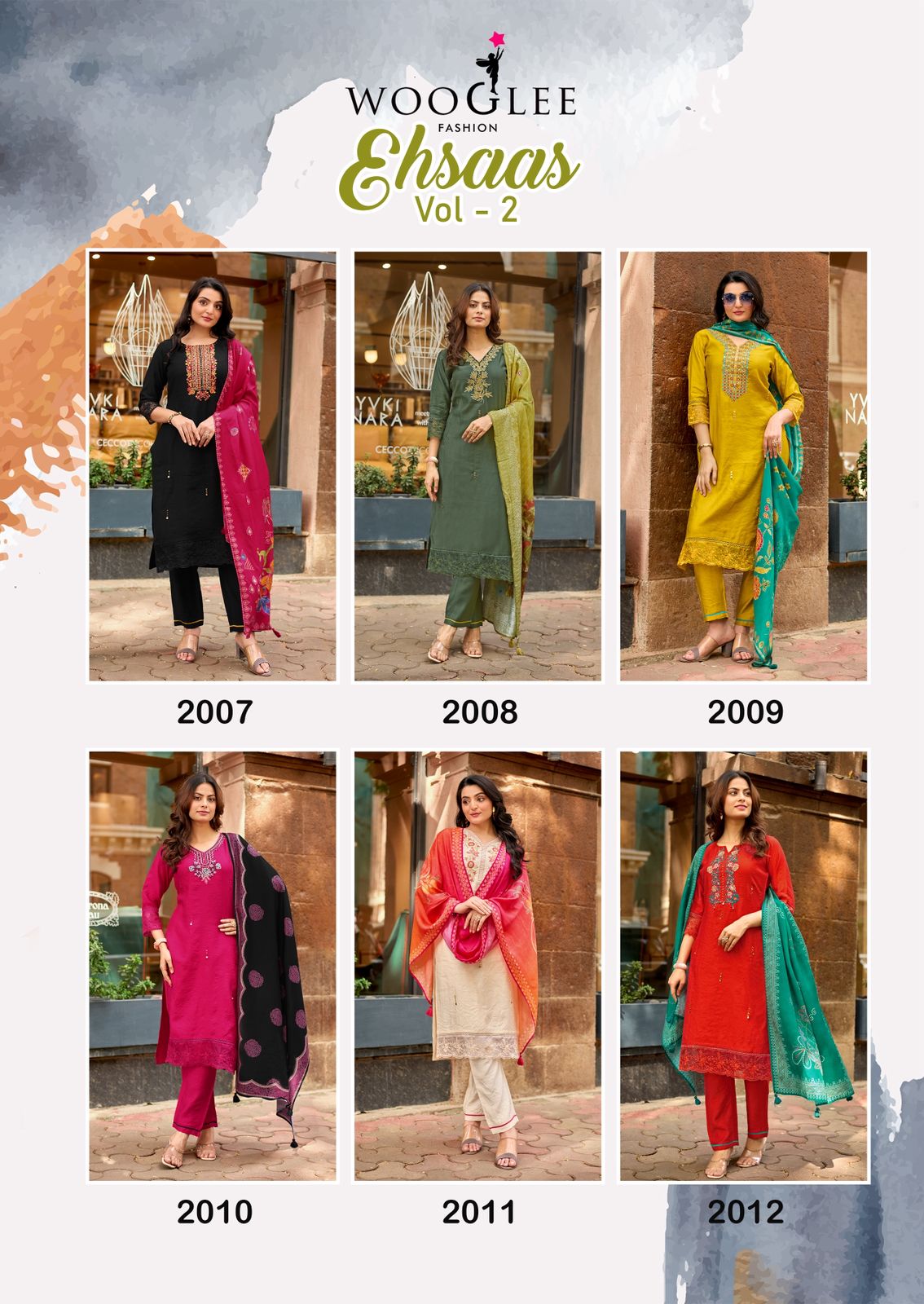 Ehsaas Vol 2 Wooglee Viscose Weaving Readymade Pant Style Suits Manufacturer India
