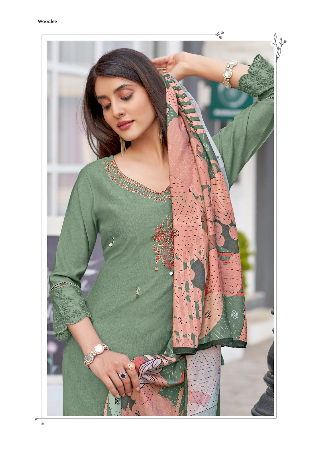 Ehsaas Wooglee Viscose Weaving Readymade Pant Style Suits Wholesale Price