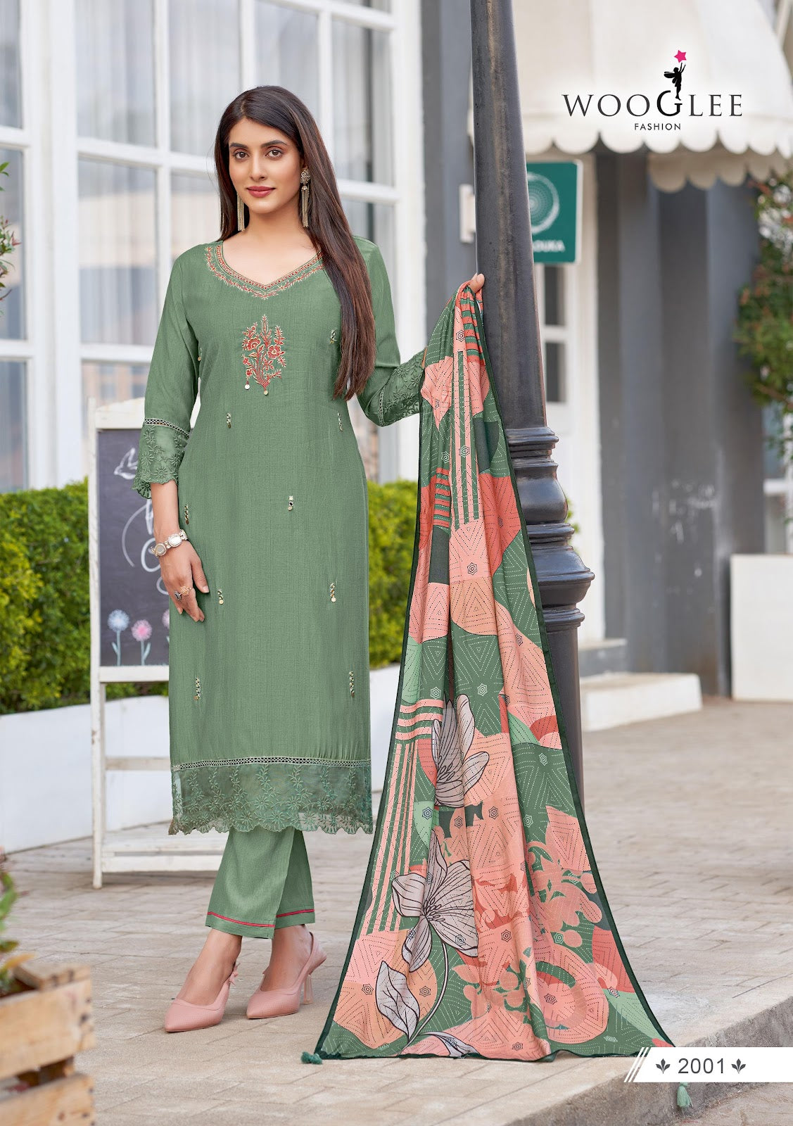 Ehsaas Wooglee Viscose Weaving Readymade Pant Style Suits Wholesale Price