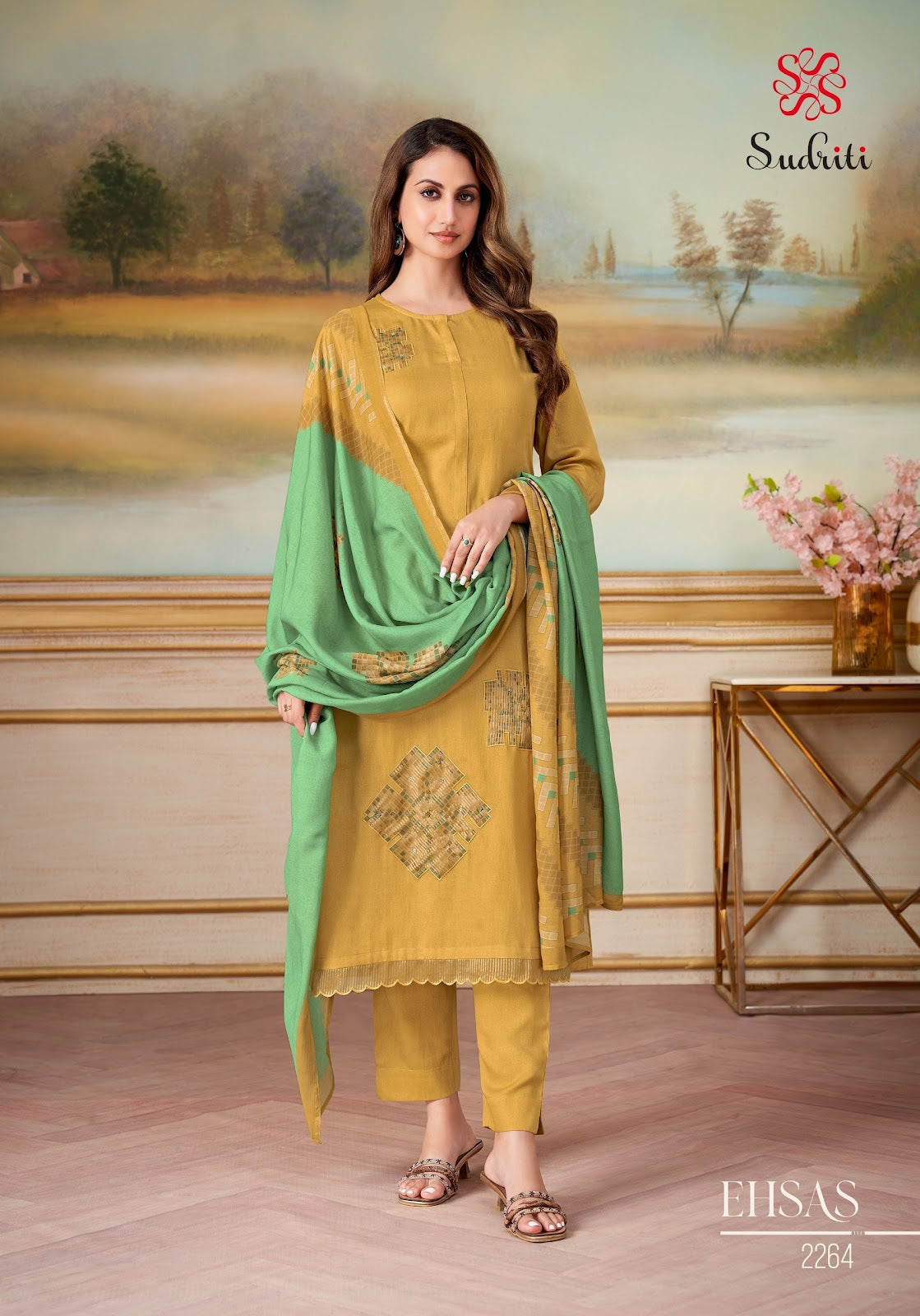 Ehsas Sudriti Sahiba Cosmos Pant Style Suits Wholesale Price