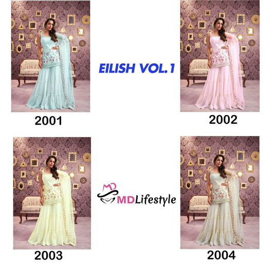 Eilish Vol 1 Md Lifestyle Georgette Readymade Sharara Suits Manufacturer Ahmedabad