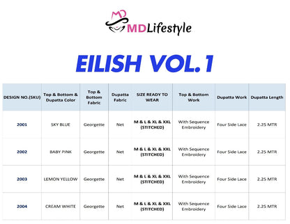 Eilish Vol 1 Md Lifestyle Georgette Readymade Sharara Suits Manufacturer Ahmedabad
