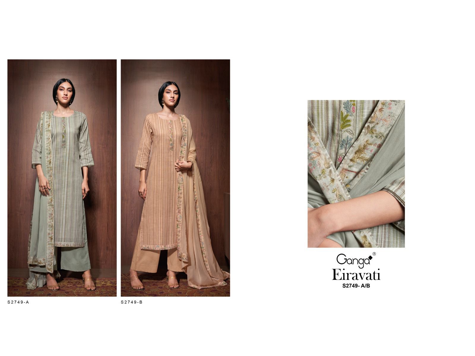 Eiravati 2749 Ganga Premium Cotton Plazzo Style Suits Exporter India