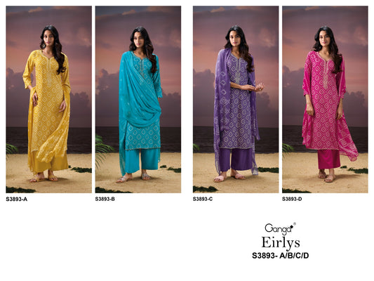 Eirlys 3893 Ganga Wool Pashmina Suits Exporter India