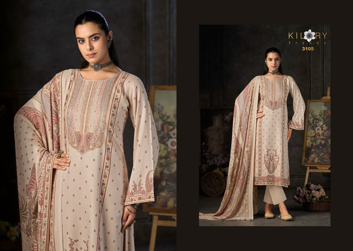 Ek Safar Kilory Viscose Pashmina Suits Wholesale