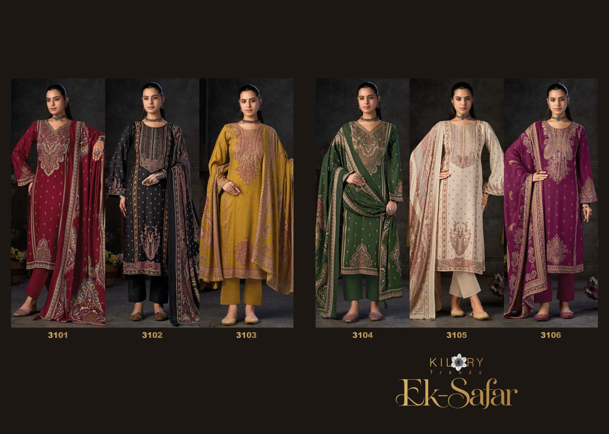 Ek Safar Kilory Viscose Pashmina Suits Wholesale