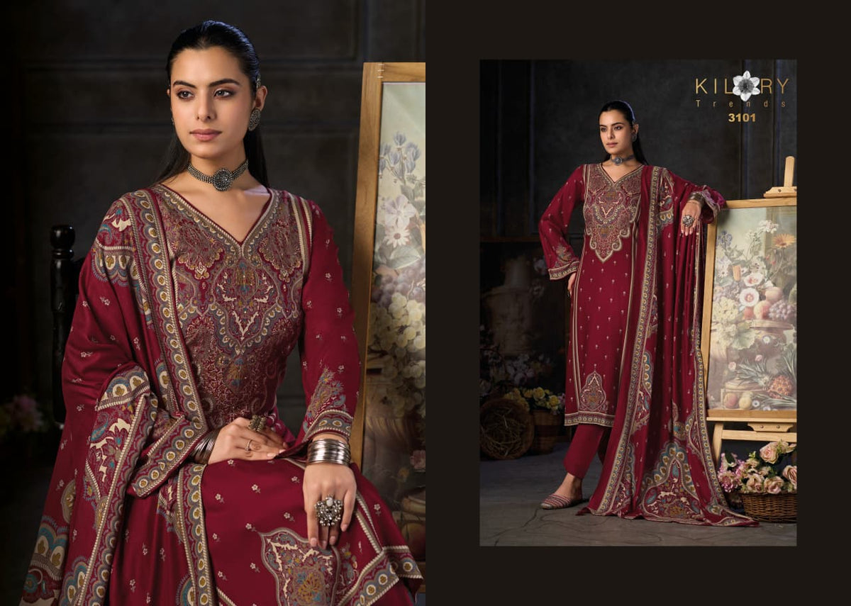 Ek Safar Kilory Viscose Pashmina Suits Wholesale