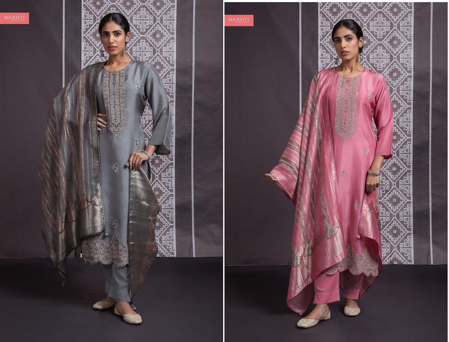 Ekaash Naariti Silk Pant Style Suits Wholesaler India