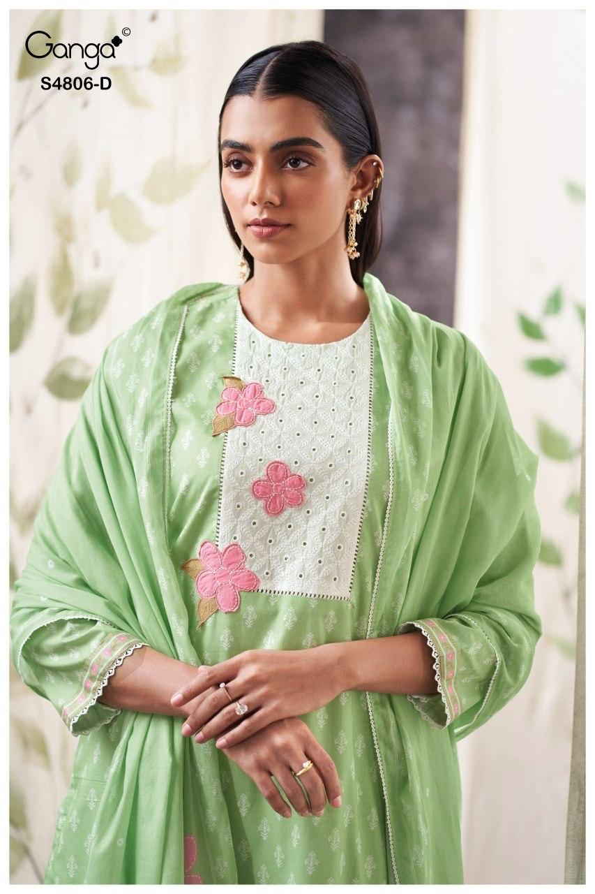 Ekaaya 4806 Ganga Cotton Plazzo Style Suits Manufacturer Ahmedabad