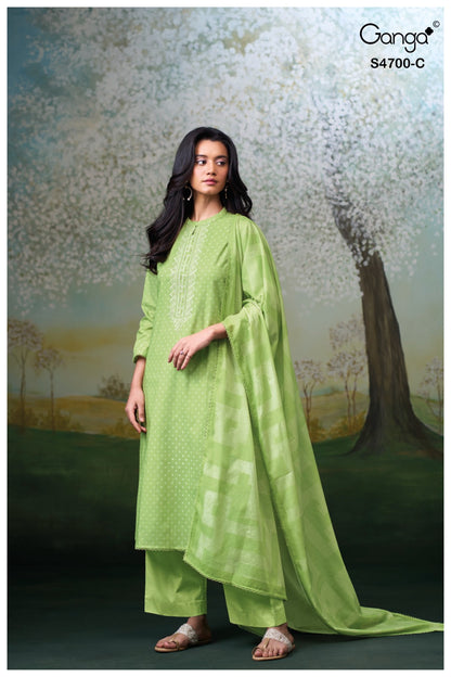Ekanshi S4700 Ganga Cotton Pant Style Suits Wholesale Rate