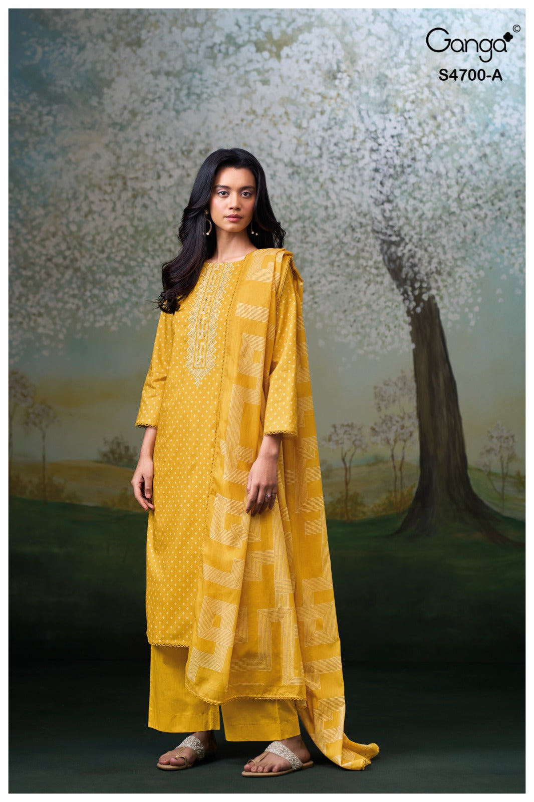 Ekanshi S4700 Ganga Cotton Pant Style Suits Wholesale Rate