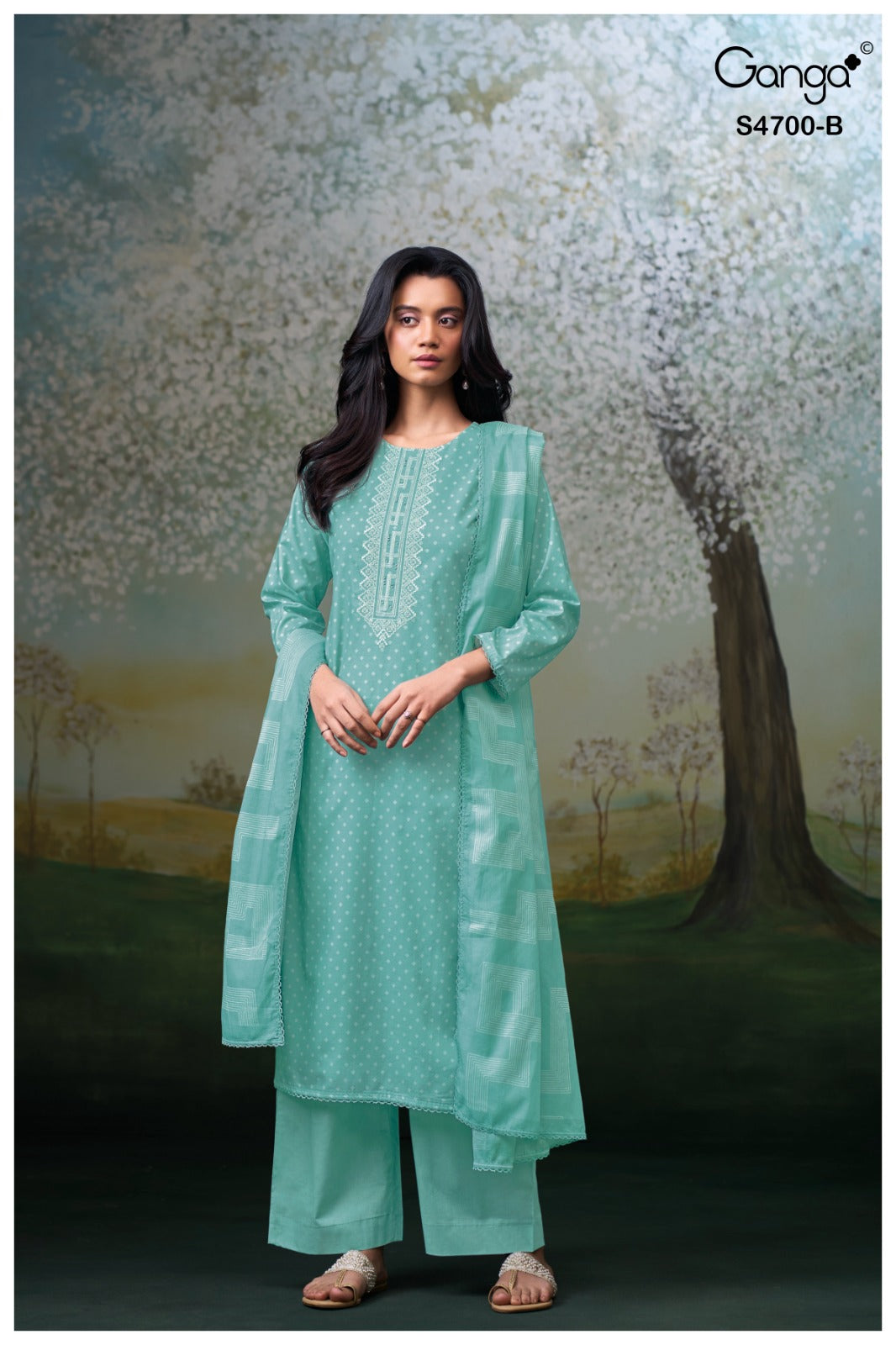 Ekanshi S4700 Ganga Cotton Pant Style Suits Wholesale Rate