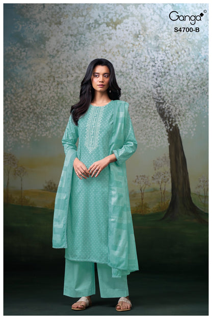 Ekanshi S4700 Ganga Cotton Pant Style Suits Wholesale Rate
