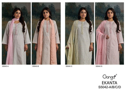 Ekanta S5042 Ganga Cotton Plazzo Style Suits Manufacturer Ahmedabad