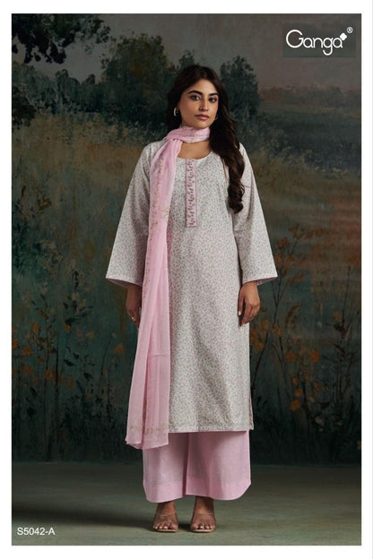 Ekanta S5042 Ganga Cotton Plazzo Style Suits Manufacturer Ahmedabad