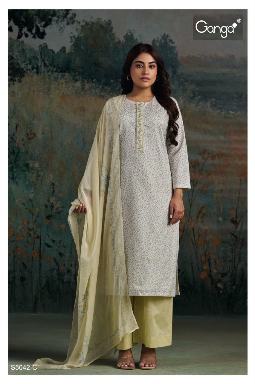 Ekanta S5042 Ganga Cotton Plazzo Style Suits Manufacturer Ahmedabad