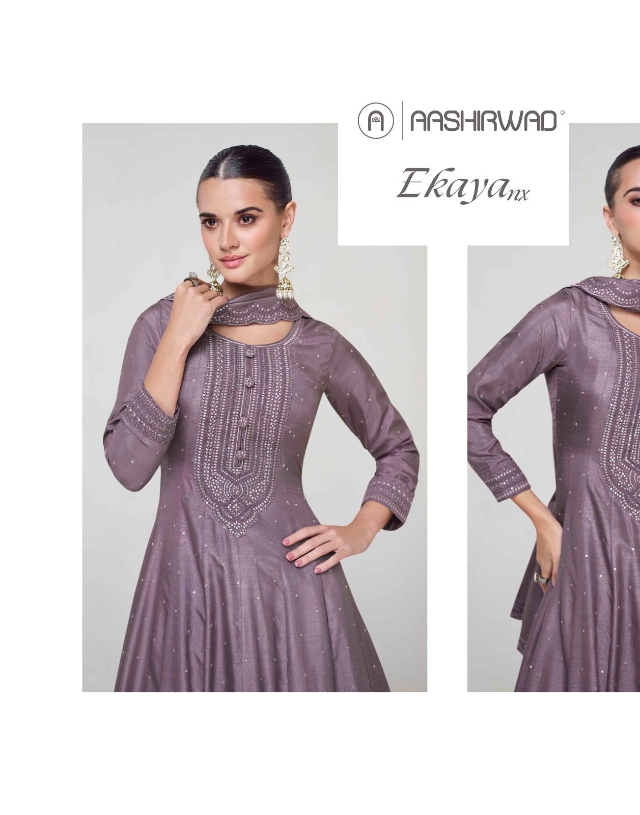 Ekaya Nx Aashirwad Creation Silk Gown Dupatta Set Manufacturer