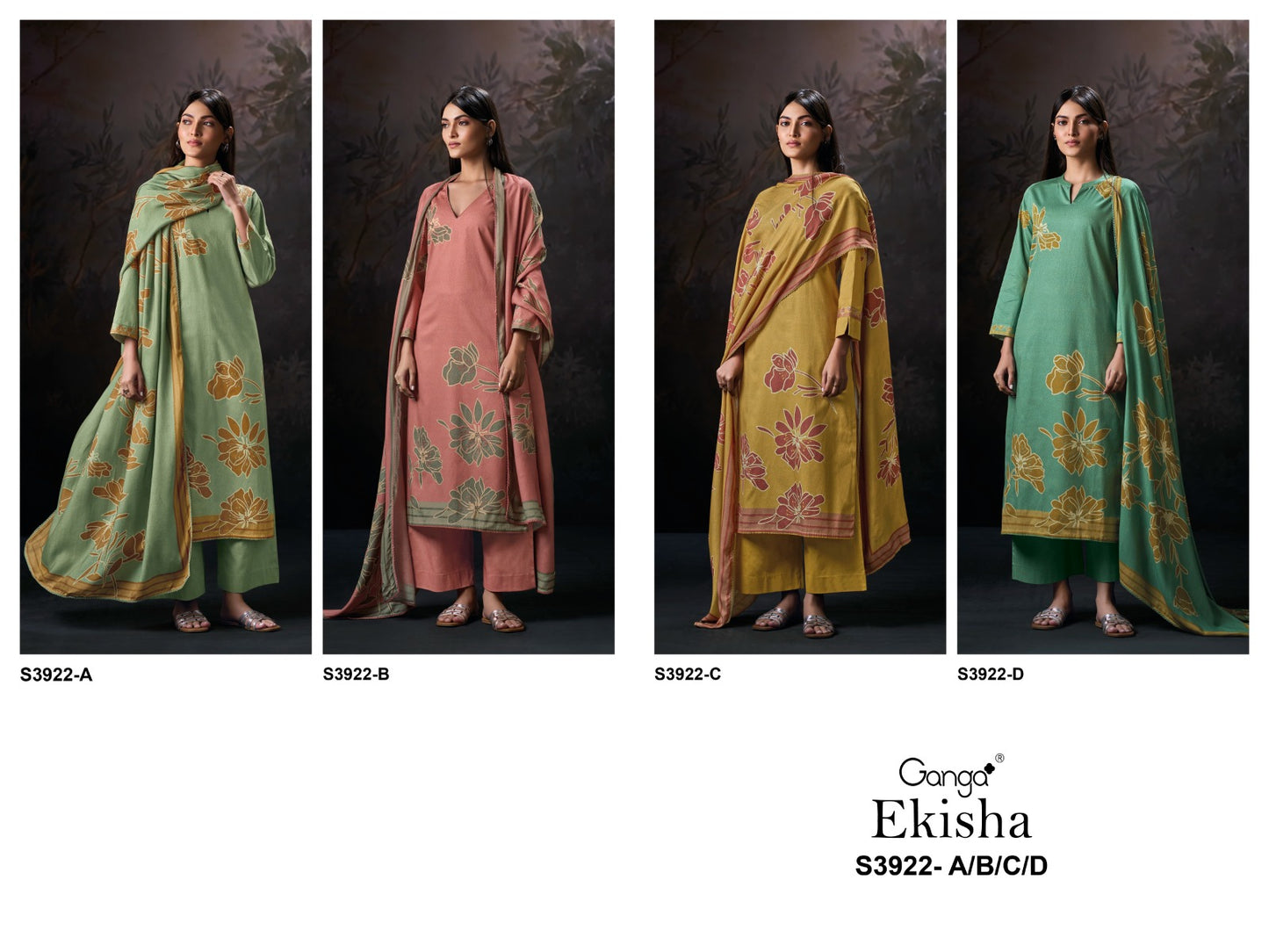 Ekisha 3922 Ganga Premium Plazzo Style Suits Exporter