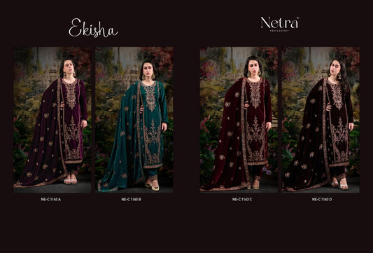 Ekisha Netra Velvet Suits Exporter