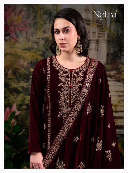 Ekisha Netra Velvet Suits Exporter