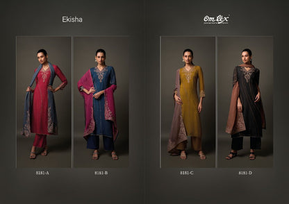 Ekisha Omtex Silk Pant Style Suits Manufacturer Gujarat
