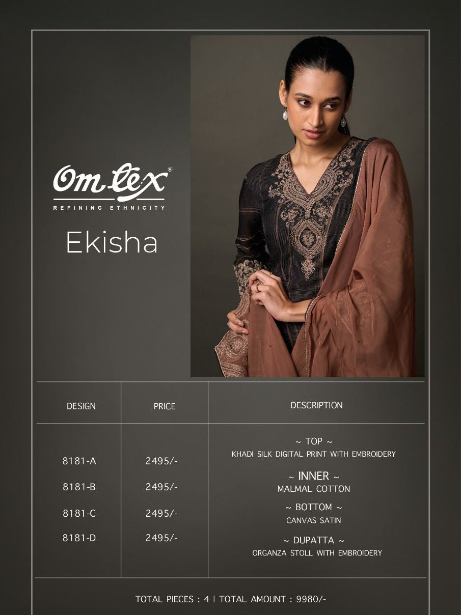 Ekisha Omtex Silk Pant Style Suits Manufacturer Gujarat