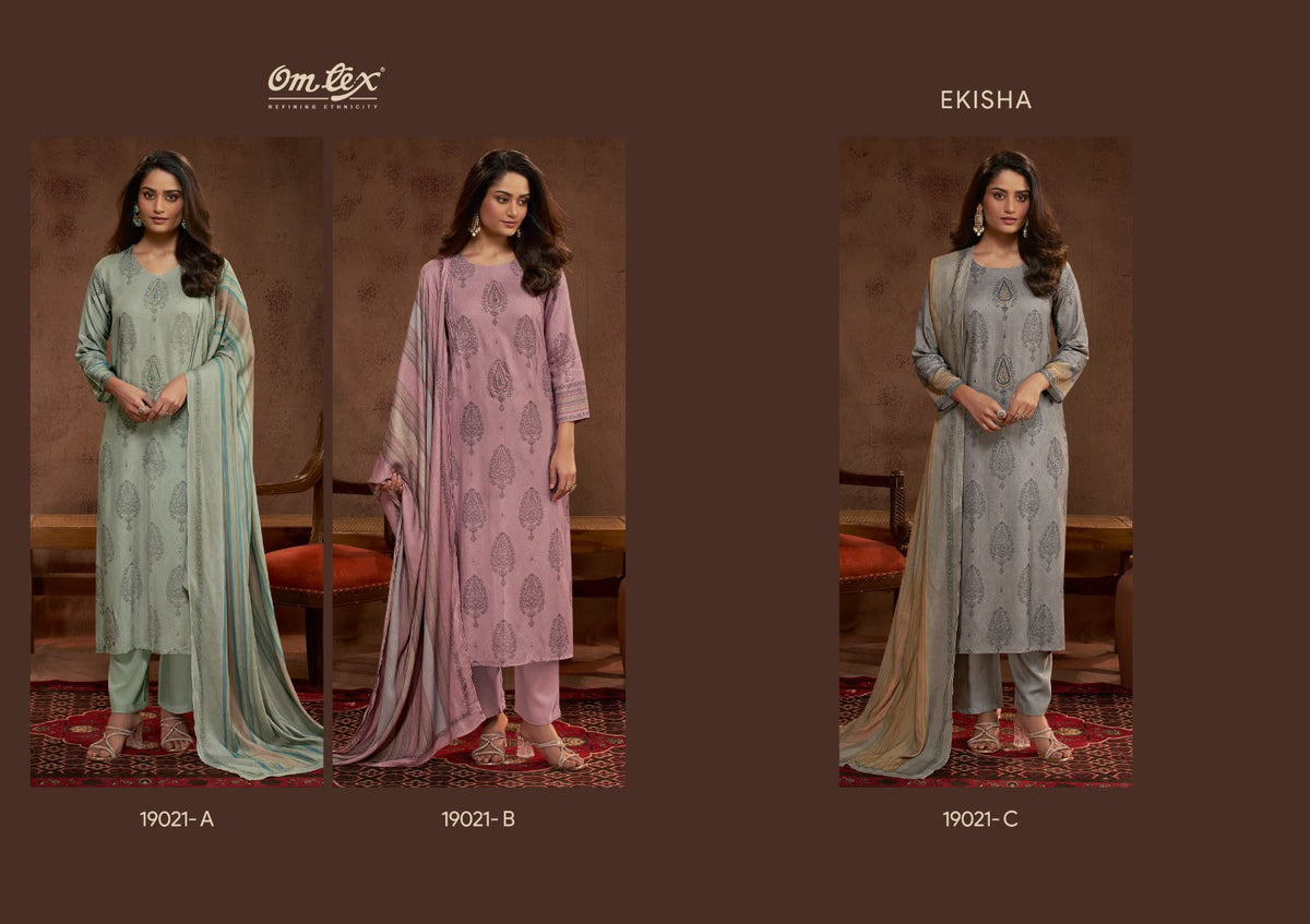 Ekisha Omtex Pashmina Suits Wholesaler Ahmedabad