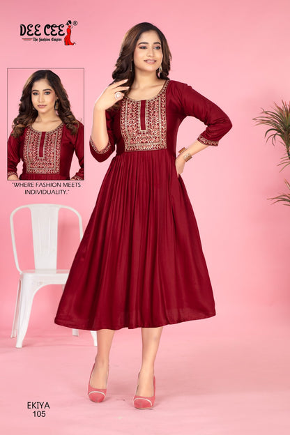 Ekiya Deecee Gaji Silk Anarkali Kurtis Manufacturer India