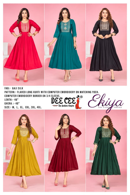 Ekiya Deecee Gaji Silk Anarkali Kurtis Manufacturer India