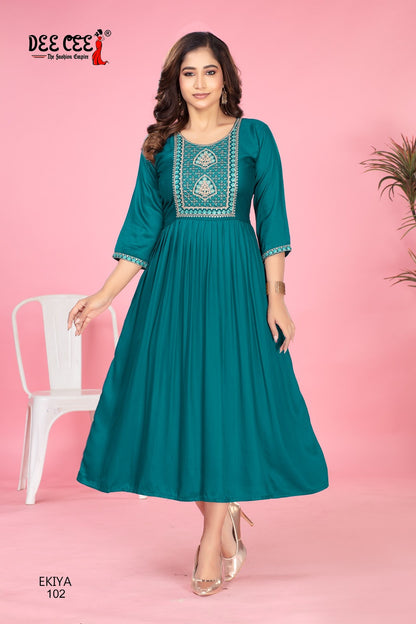 Ekiya Deecee Gaji Silk Anarkali Kurtis Manufacturer India