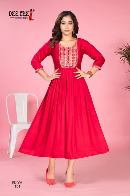 Ekiya Deecee Gaji Silk Anarkali Kurtis Manufacturer India