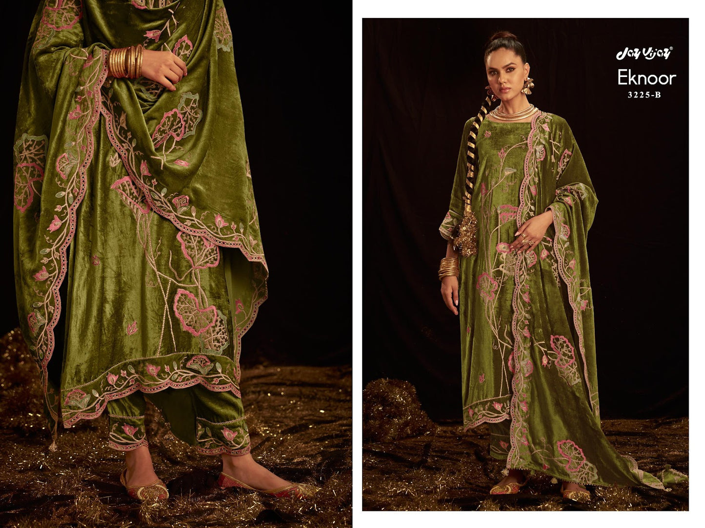 Eknoor 3225 Jay Vijay Pure Viscose Velvet Suits Wholesaler