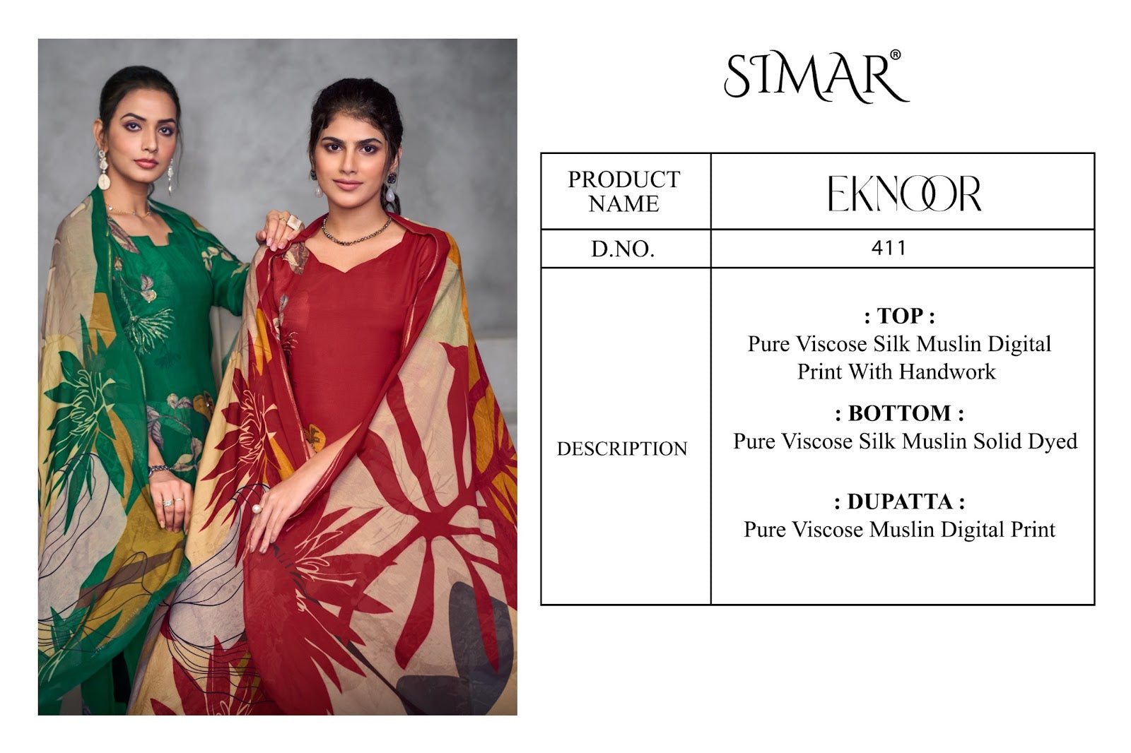 Eknoor Simar Viscose Muslin Pant Style Suits Wholesale Rate